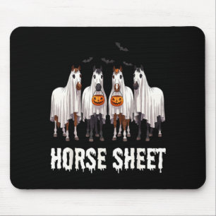 Süßes Pferde-Laken-Geist-Halloween-Kostüm spooky Mousepad