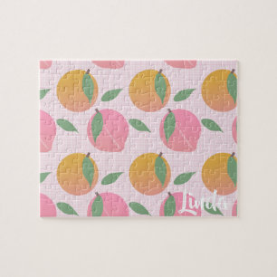 Süßes Pfirsich-Orangen-Fruchtmuster Rosa