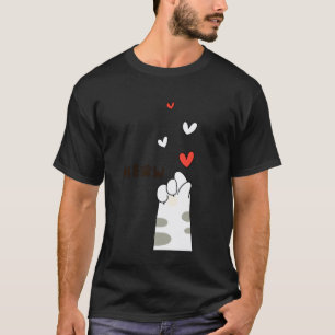 Süßes Pfoten-Katzendesign mit Herzen für Katzenlie T-Shirt