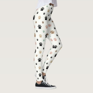 Süßes Pfotenabdruck-Muster Minimal Pet Design Leggings