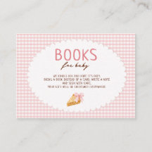 Süßes Pie rosa Gingham Baby Shower Bücher für Baby