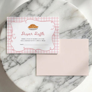 Süßes-Pie-Rosa-Gingham-Windel-Raffelkarte Einladung