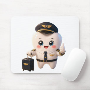 Süßes Pilotenzahn-Mauspad, Dental-Flug-Geschenk Mousepad