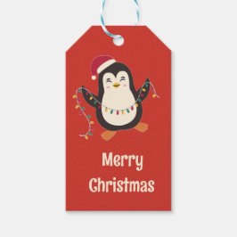 Süßes Pinguin-Frohe-Weihnachten-Geschenk-Anhänger Geschenkanhänger