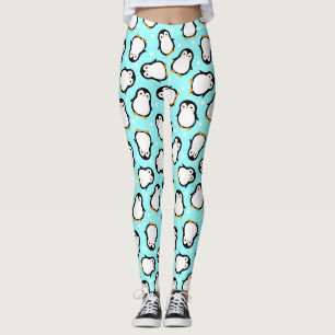 Süßes Pinguin-Muster Türkis-Muster Leggings