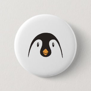 Süßes Pinguingesicht Button