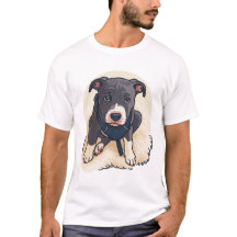 Süßes Pitbull-Welpen-Hund-Cartoon-Design