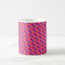 Süßes Pixel-Schmetterlingsmuster mit heißem rosa H Kaffeetasse