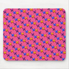 Süßes Pixel-Schmetterlingsmuster mit heißem rosa H Mousepad