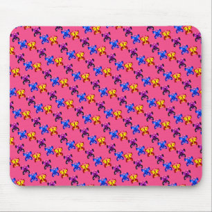 Süßes Pixel-Schmetterlingsmuster mit heißem rosa H Mousepad