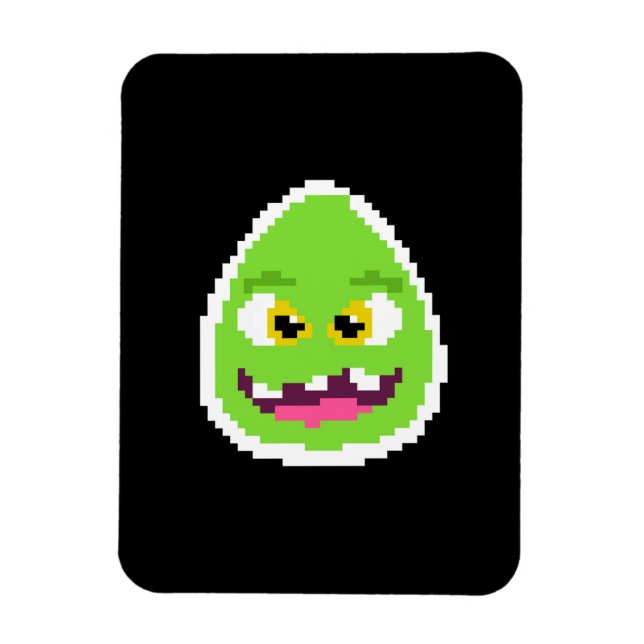 Süßes pixeliges Eiermonster Magnet (Vertikal)