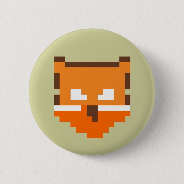 Süßes pixeliges Fuchsgesicht Button (Vorderseite)