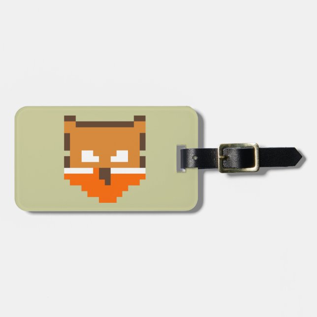 Süßes pixeliges Fuchsgesicht Gepäckanhänger (Vorderseite horizontal)