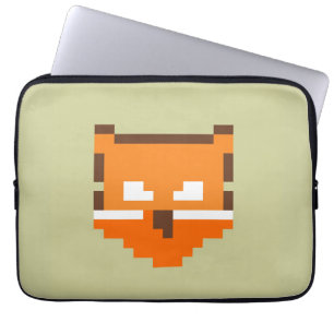 Süßes pixeliges Fuchsgesicht Laptopschutzhülle