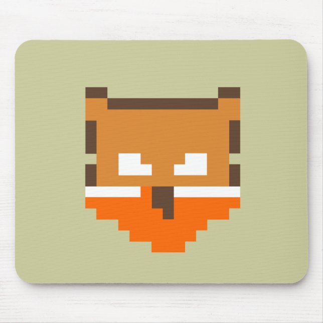 Süßes pixeliges Fuchsgesicht Mousepad (Vorne)