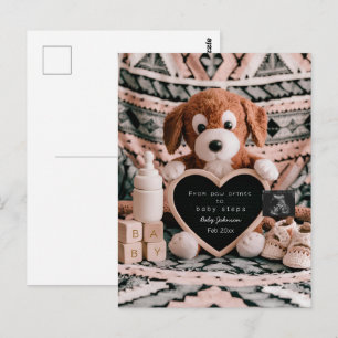 Süßes Plüsch-Hundebaby Schwangerschaftsankündigung Postkarte