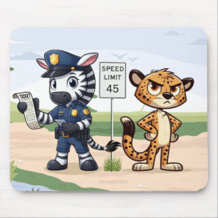 süßes Polizei-Zebra & Gepard Mousepad