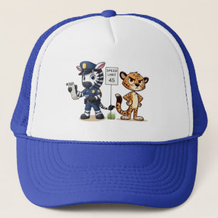 süßes Polizei-Zebra & Gepard Truckerkappe