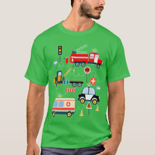 Süßes Polizeiauto Feuerwehr Krankenwagen Fahrzeuge T-Shirt