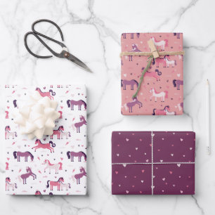 Süßes Pony-Geschenkpapier Geschenkpapier Set