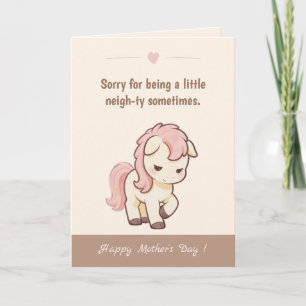 Süßes Pony-Wortspiel Entschuldigung für ein bissch Karte