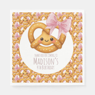 Süßes Pretzel-Mädchen Geburtstagsfeier Serviette