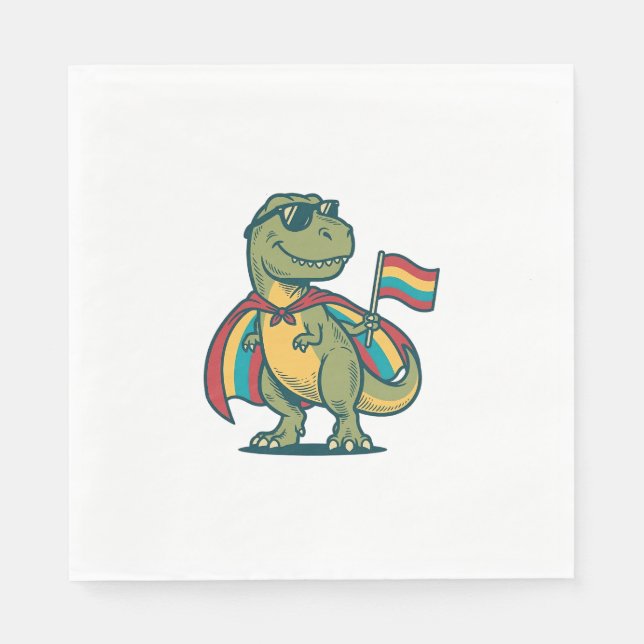 Süßes Pride-Dinosaurier-Vektor-Shirt-Design_1 Serviette (Vorderseite)