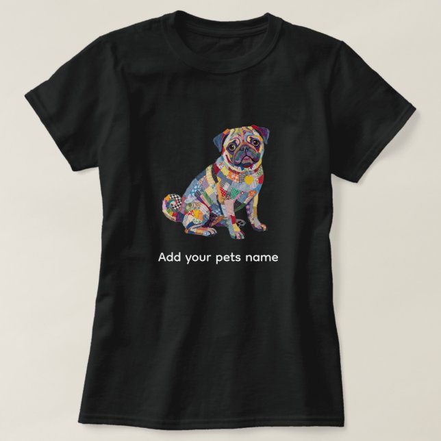 Süßes Pug-Hund-Design T-Shirt (Design vorne)