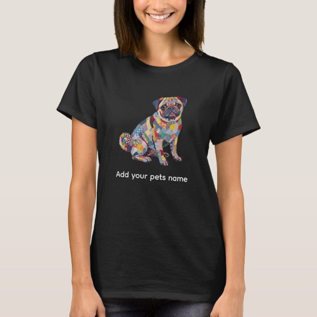 Süßes Pug-Hund-Design T-Shirt (Vorderseite)