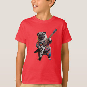 Süßes Pug Rockstar Kinder T-Shirt