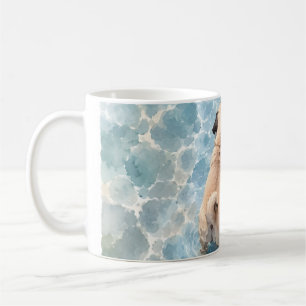 Süßes Pug-Wasserfarbenporträt Kaffeetasse