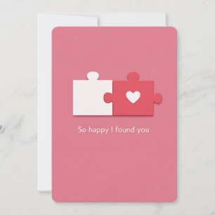 Süßes Puzzleteil Neues Beziehungs Valentinstag Feiertagskarte