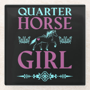 Süßes Quarter Horse Mädchen    Glasuntersetzer