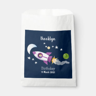 Süßes Raketenschiff in der Weltraum-Cartoon-Illust Geschenktütchen