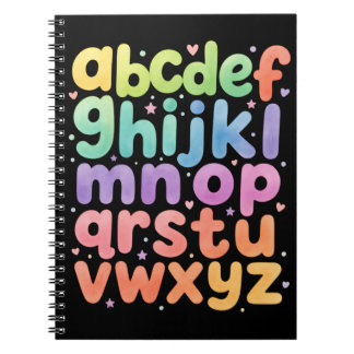 Süßes Regenbogen-Alphabet ABC Notizbuch für Kinder Notizblock