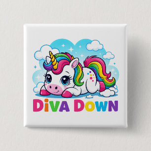 Süßes Regenbogen Einhorn Button