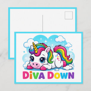 Süßes Regenbogen Einhorn Postkarte