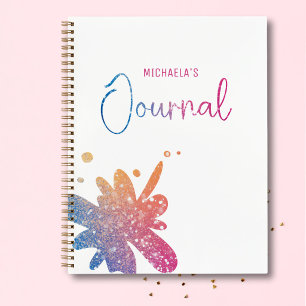 Süßes Regenbogen-Glitter-Splatter-Journal-Notizbuc Notizbuch
