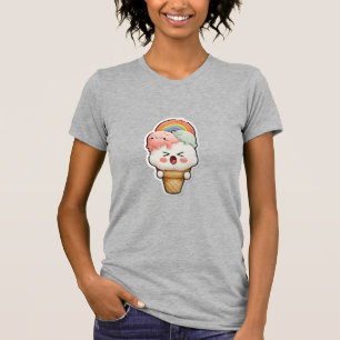 Süßes Regenbogen-Grafik Graues T-Shirt