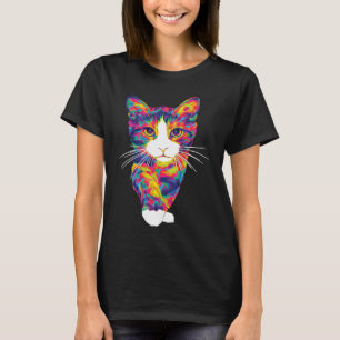 Süßes Regenbogen Kätzchen Katze Abstract T-Shirt