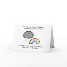Süßes Regenbogen-Regenwolken-Glückszitat