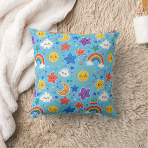 Süßes Regenbogen-Weltraum-Nahtloses Muster Kissen