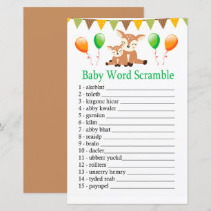 Süßes Reh Baby-Wort-Scramble-Spiel