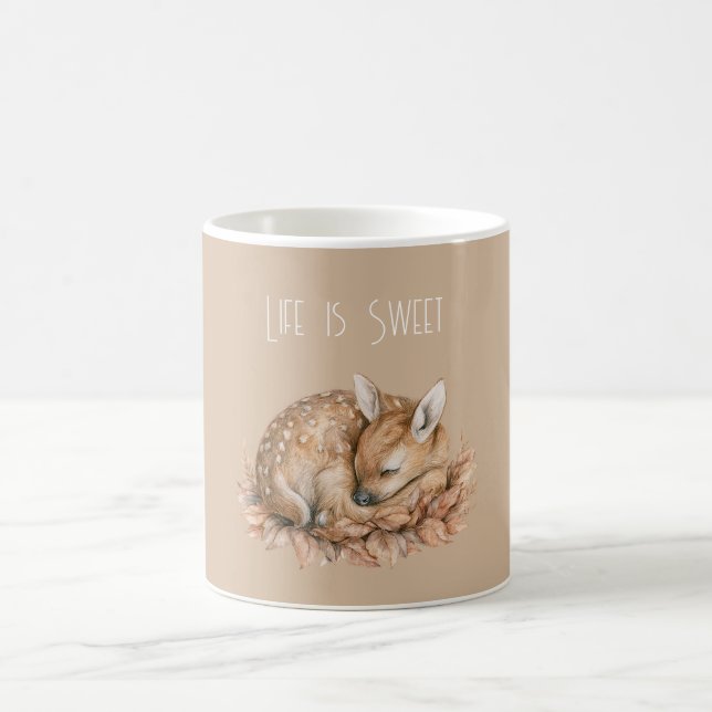 Süßes Reh Creme Kaffeetasse (Mittel)