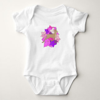 Süßes Rehkitz mit Blumen T-Shirt Baby Strampler