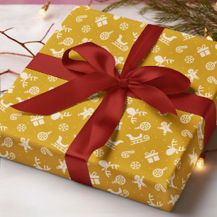 Süßes Rentier-Gingerbread-Moderne Weihnachtsmuster Geschenkpapier