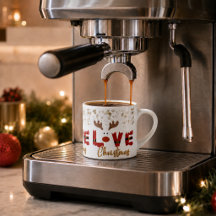 Süßes Rentier LOVE Weihnachts-Espressotasse