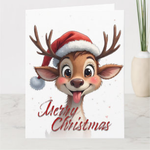 Süßes Rentier wünscht frohe Weihnachten Karte