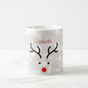 Süßes Rentiergesicht, Bokeh Kaffeetasse
