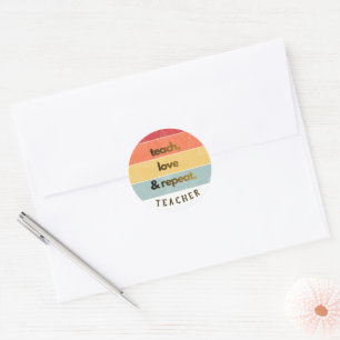 Süßes Retro-Ästhetik-Lehrer-Sticker Runder Aufkleber
